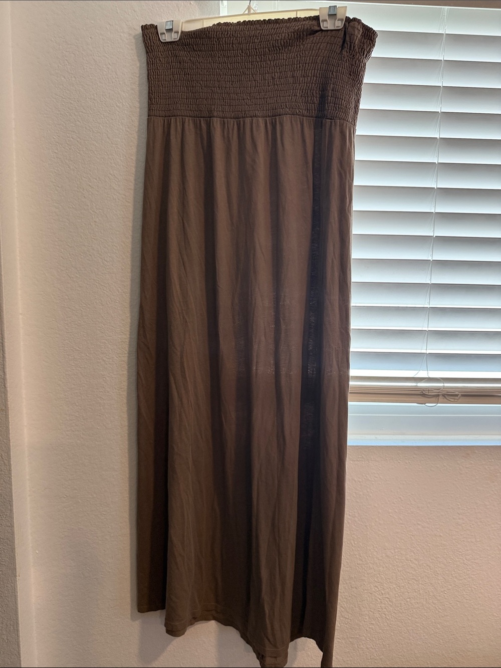 Michael Stars Brown Smocked Maxi Skirt